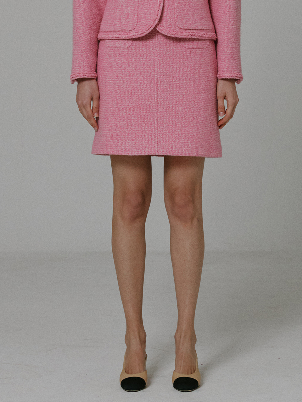[FITTING SALE] Maremma Tweed Skirt_Pink