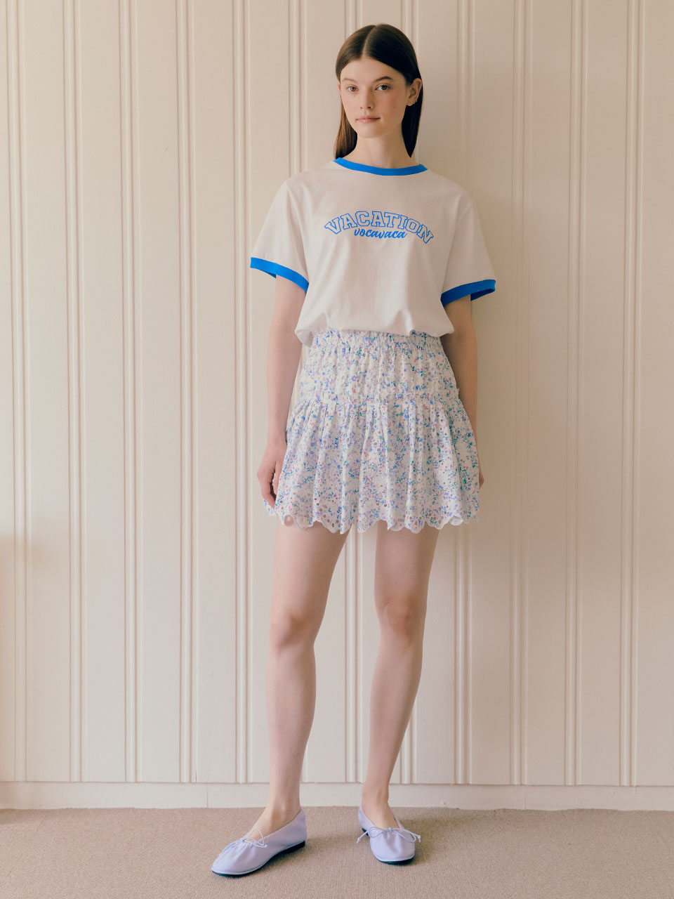 [FITTING SALE] Tulipe scallop Short Skirt_Blue VC2236SK010M