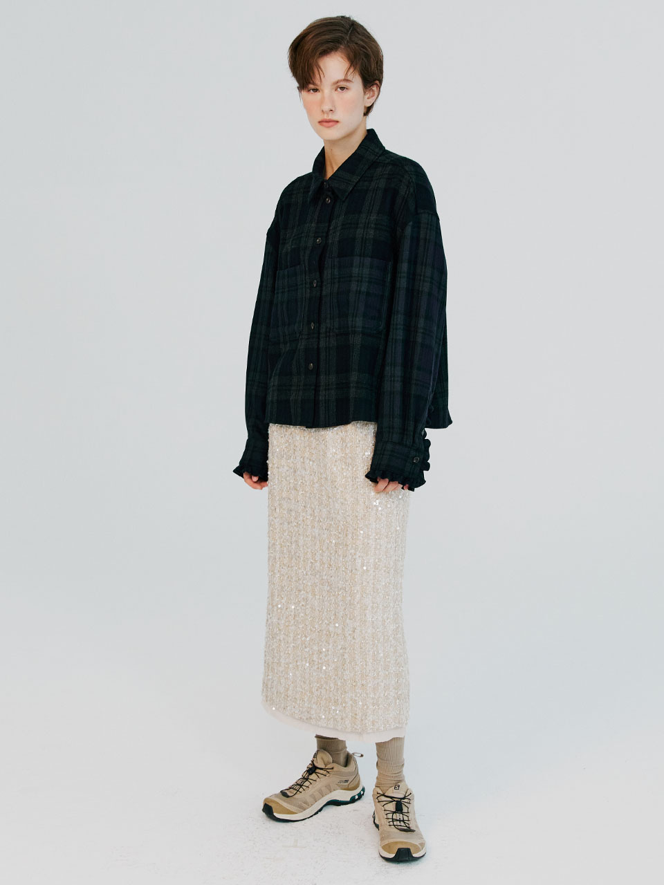 [10/4 순차배송]Della Spangle Tweed Skirt VC2278SK004M