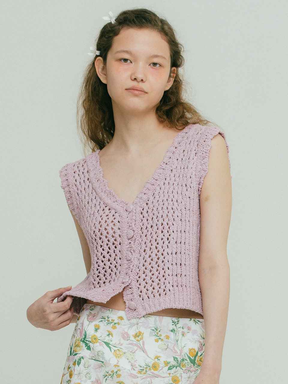 Scallop Crochet Knit Vest VC2333KV002M