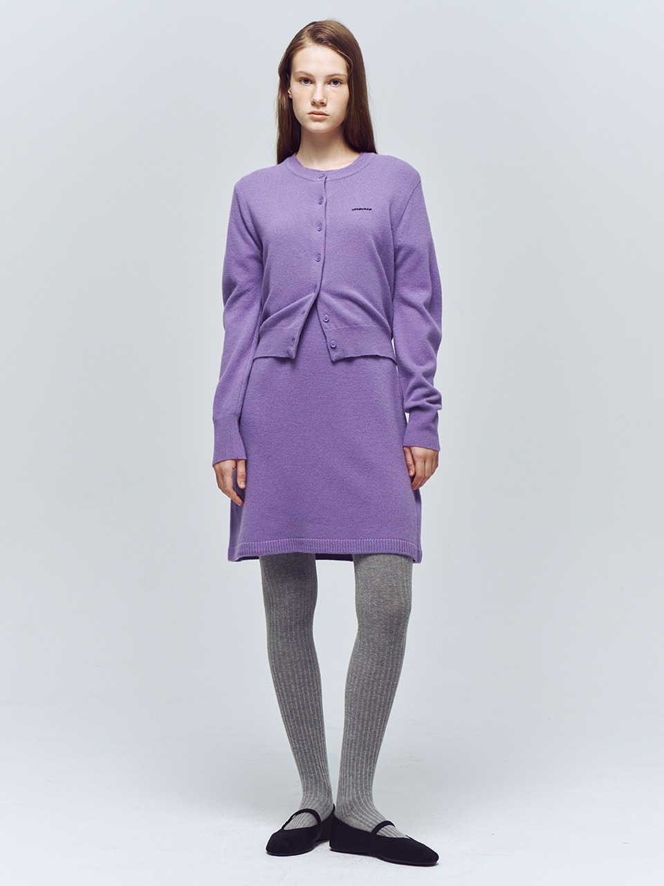 [SET] Basic Knit Cardigan &amp; Basic Knit Mini Dress